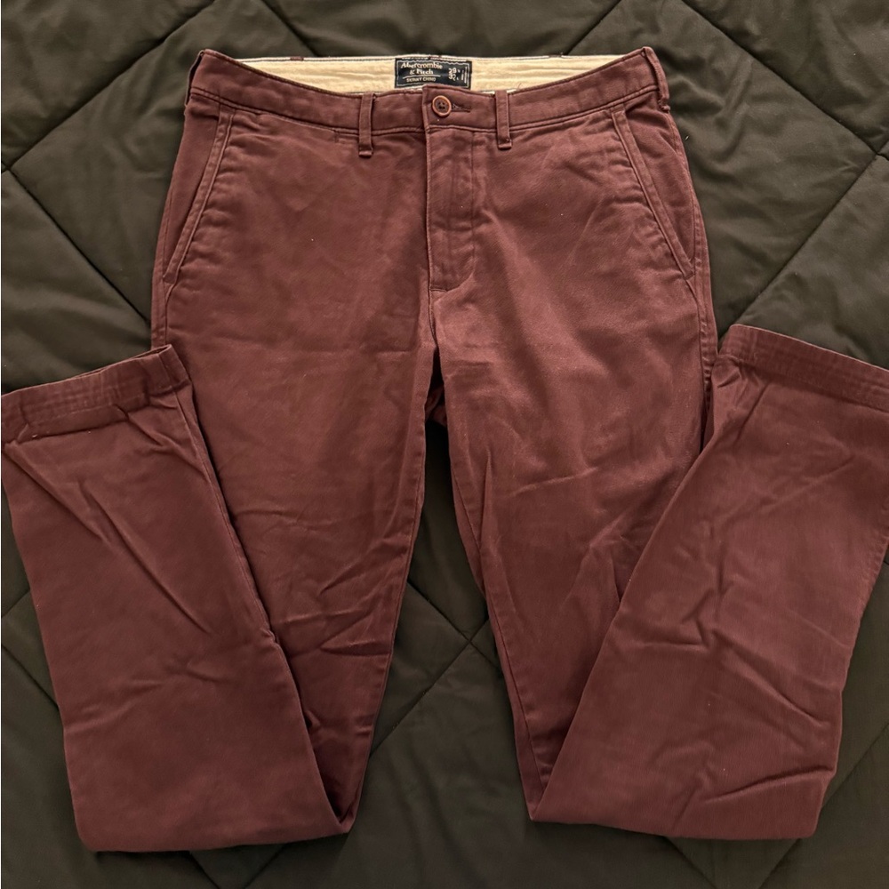 Abercrombie & Fitch Maroon Chinos